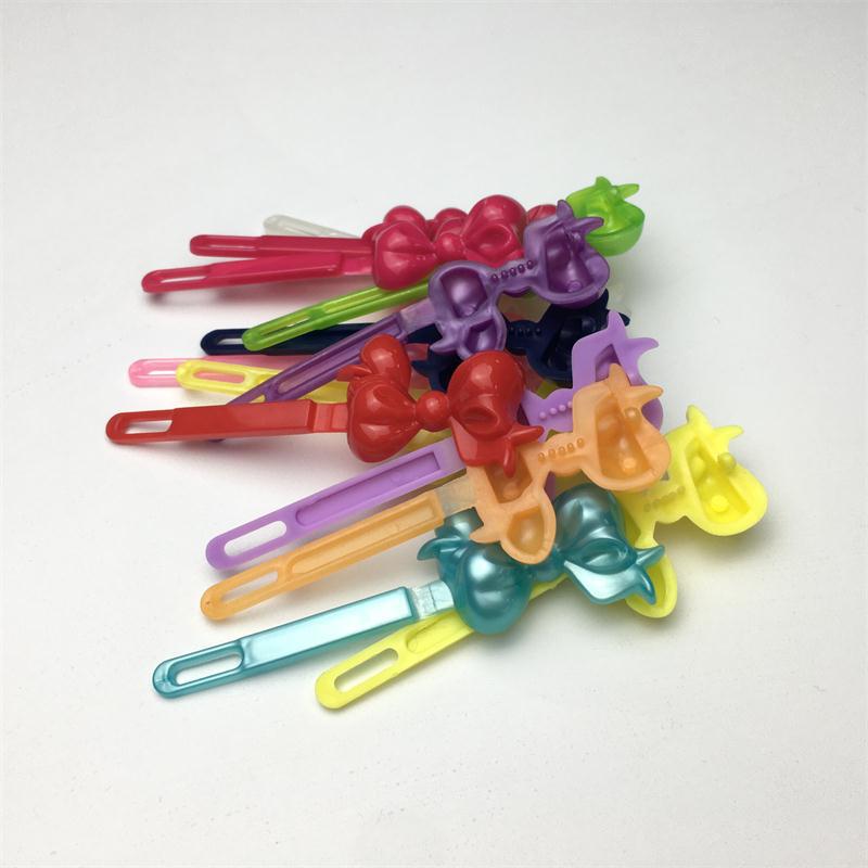 10 Stück/Los Bunte Blume Schleife Haarklammer Kunststoff Haarnadel Rosa Rot Haarspange Haarspangen Schnappspange Für Mädchen Haarschmuck