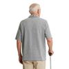Mens Alzheimer Care T-Shirt Open Back Overlap Short Sleeve Lapel Zipper Neck Adaptive Top