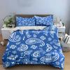 Blue Paisley Pattern Bedding Set Bedding set (1 duvet cover, 2 pillowcases, duvet not included)