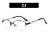 Oval anti-blue flat mirror metal half frame hollow glasses frame ultra-light plain face can be matched with myopia glasses frame