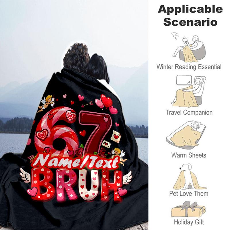 1PC Custom Name Love Friendship Celebration Flannel Blanket Versatile,all-season Throw Suitable for the Living Room,bedroom,camping,travel,and Gift