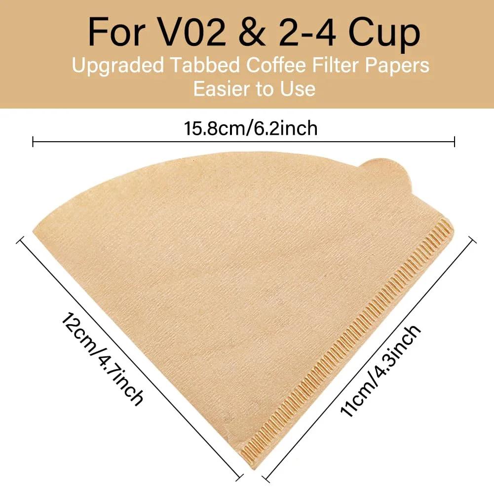 50 Pcs of Paper Coffee Filter Tipping Filter V-shaped Conical Filter Paper Drip Filter Manual Coffee Filter Paper Conical Paper
