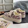 Fashion Women Canvas Shoes Female Multicolor Platform Sneakers Ladies Lace Up Thick Bottom Casual Shoes Flat Skateboard Shoes