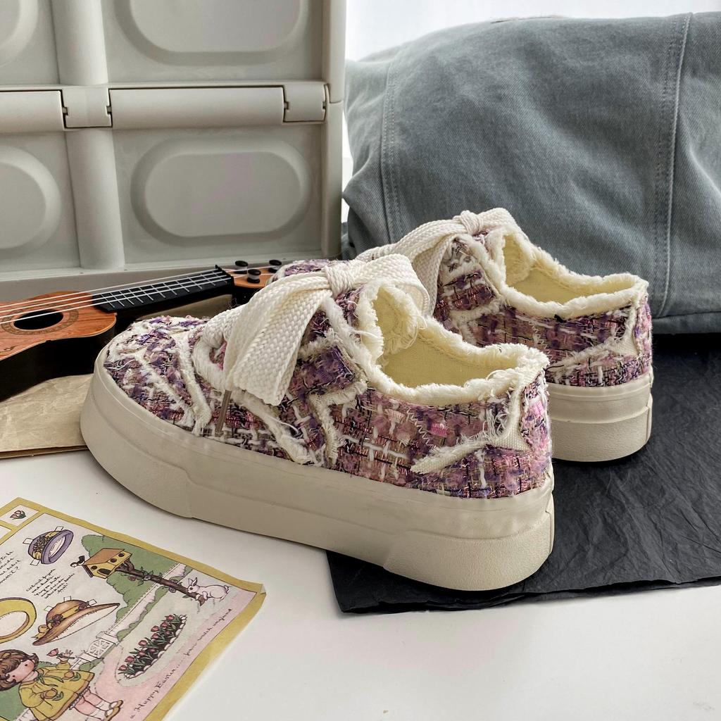 Fashion Women Canvas Shoes Female Multicolor Platform Sneakers Ladies Lace Up Thick Bottom Casual Shoes Flat Skateboard Shoes