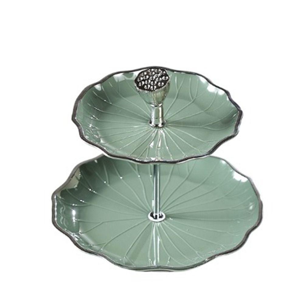 

Без запаха Подставка для торта Лотос Лист лотоса Лист лотоса Десертные тарелки Креативный Дом S серебряный/зелёный