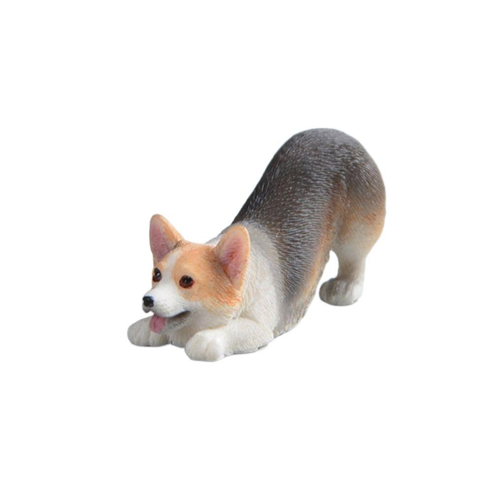 Gift for Kids Resin Figures Dog Doll Miniature Figurines Car Ornament Corgi Model Simulation Dog