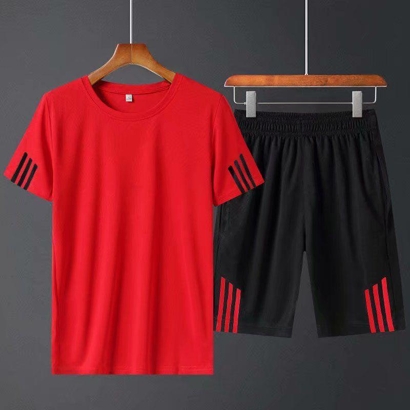 Men's Lightweight Summer Casual 2-Piece Set: Short-Sleeved Shirt & Shorts for All Ages (Plus Sizes Available)