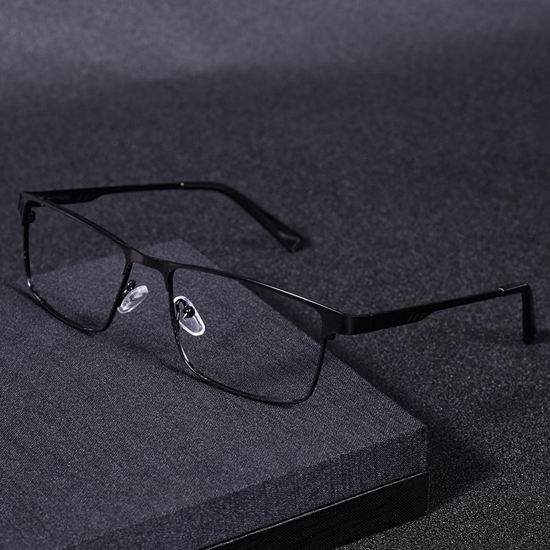 Anti Blue Light Reading Glasses for Men Metal Big Frame Magnifier Presbyopia Lens Eyewear Diopter +0.75 to +1.25