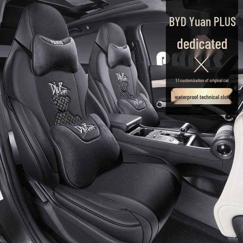 BYD Yuan Plus Universal Cartoon Car Seat Cushion - Full Coverage, All-Season Technology Cloth