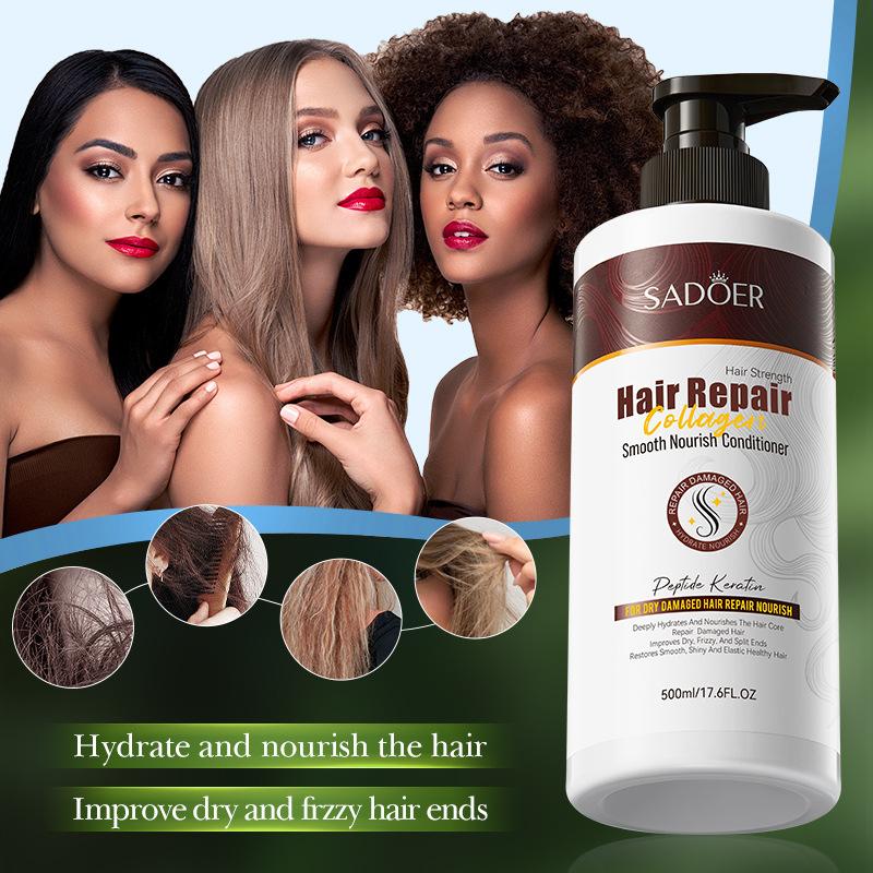 500 g Colagen Smooth Repair Balsam nutritiv pentru îngrijire volum mare Balsam neted