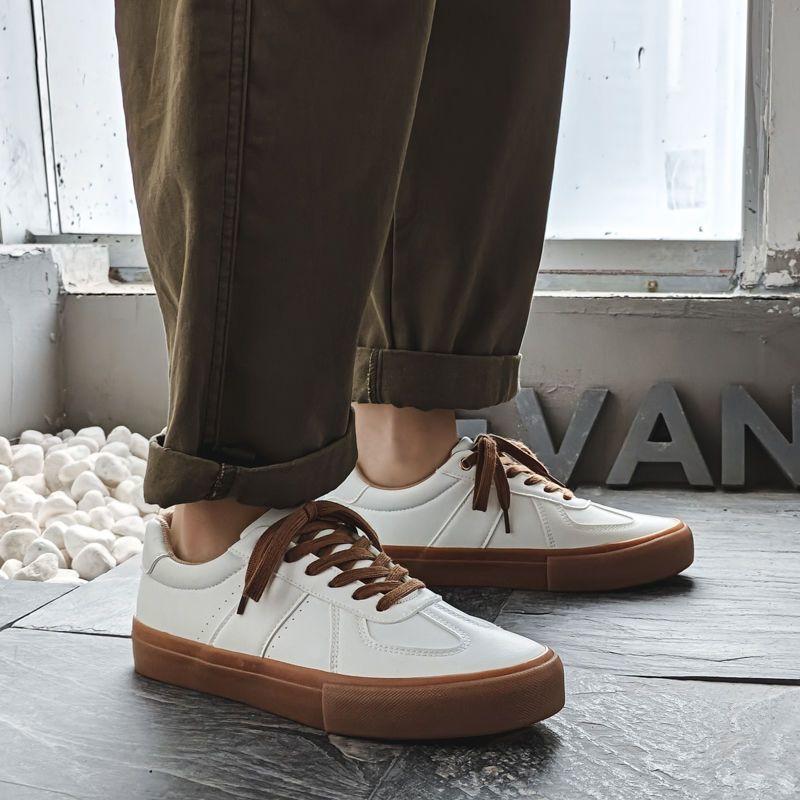 

Немецкие тренировочные туфли в стиле ретро, летняя новинка, универсальные, на плоской подошве, повседневные спортивные кеды, мужские 40 белый