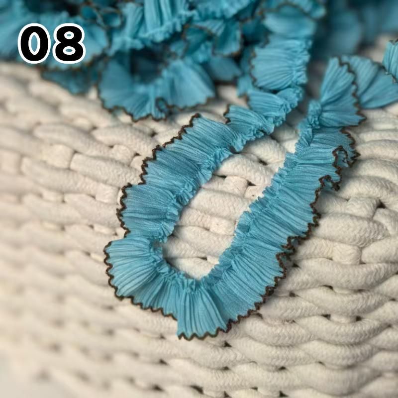 1M Lace Ribbon Sheer Chiffon Elastic Ruffle Ribbon Lace Trim for Dress Diy Apparel Sewing Fabric Wedding Party Accessories New