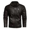 Men's Lapel Leather Jacket High Quality Simulated Leather PU Jacket Motorcycle Jacket