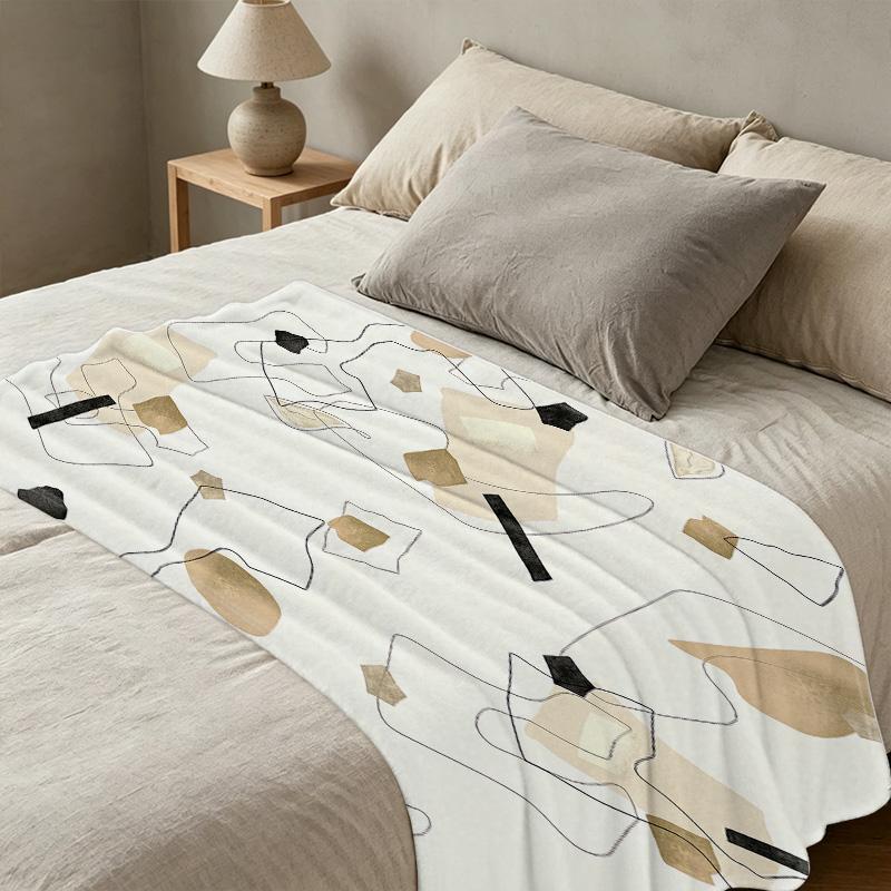 Soft Plush Flannel Blanket, Washable Simple Abstract Design Cozy Throw - Warm Comfort for Home, Office Naps, Christmas & Halloween