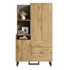 Compact Wardrobe, Hallway Cabinet Wall Cabinet Shelf, Wardrobe with Upholstered Panels, Shoe Cabinet, (WxHxD): 110x186x38 Cm
