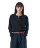 Sekeonmonollogeu Ribbed Henley Knit Long Sleeve [Black]_Sets044Black