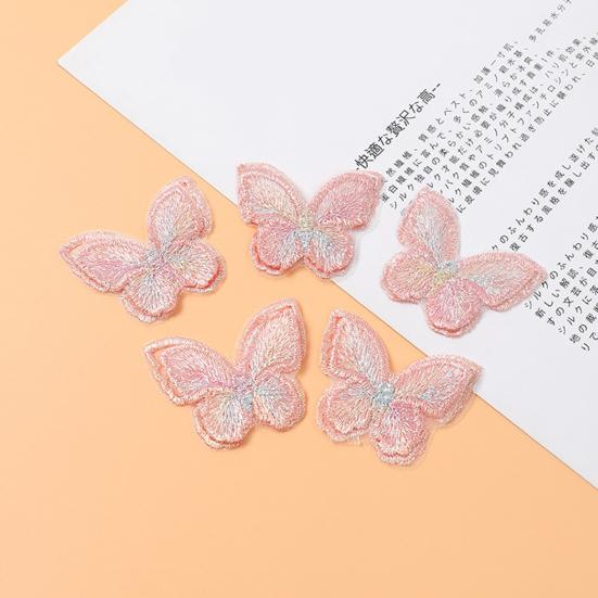 10Pcs Butterfly Appliques Exquisite Handicraft Double Layers DIY Embroidery Butterfly Patches Craft Flower Accessories