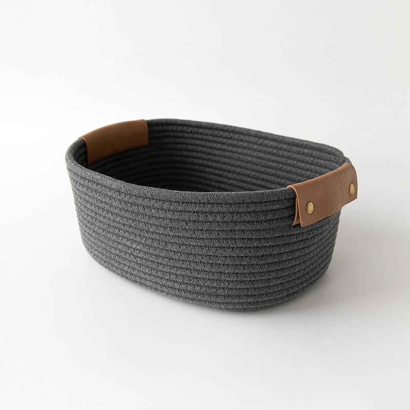 1pcs Eco-Friendly Cotton Rope Desktop Storage Basket Home Living Room Bedroom Cosmetic Snack Toy Organizer Storage Basket