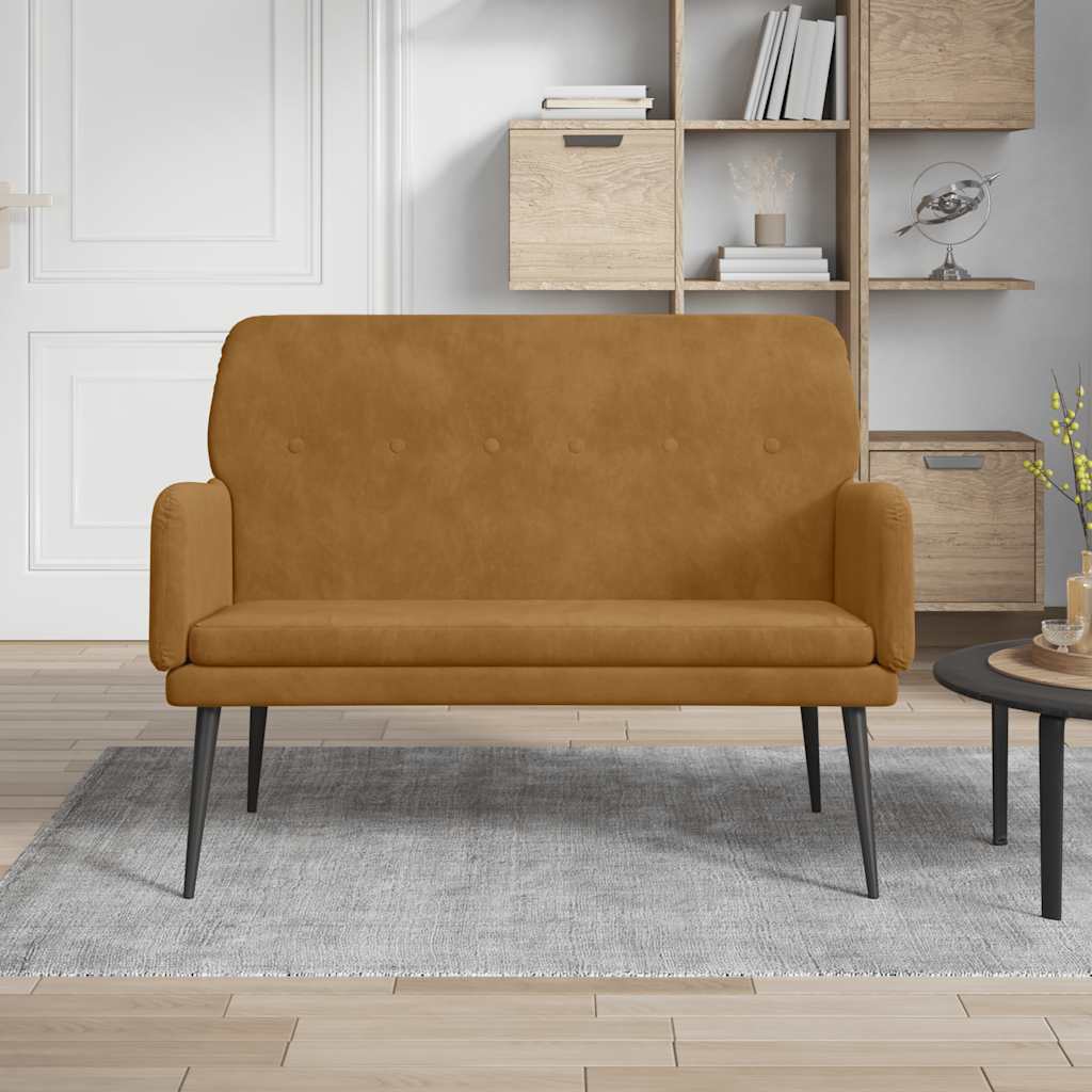 Brown Bench 108x79x79 cm Velvet