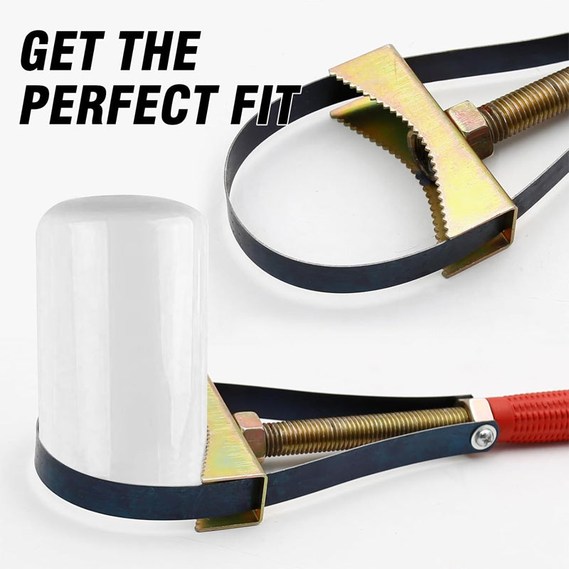 Auto Oil Filter Wrench with Adjustable Steel Strap Car Oil Filter Removal Hand Tools Adjustable Automobile Spark Repair Tool