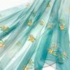 100x150cm Loquat Fruit Embroidery Cloth Gradient Chiffon Fabric Transparent Hanfu Cloth Sewing Costume Party Clothing