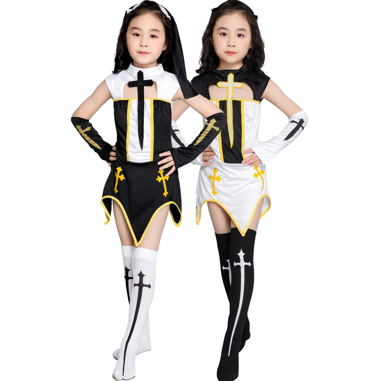 

Halloween costumes, sub-code 61 Children s Day Cosplay nun suits Girls costumes XL-(135-145cm)