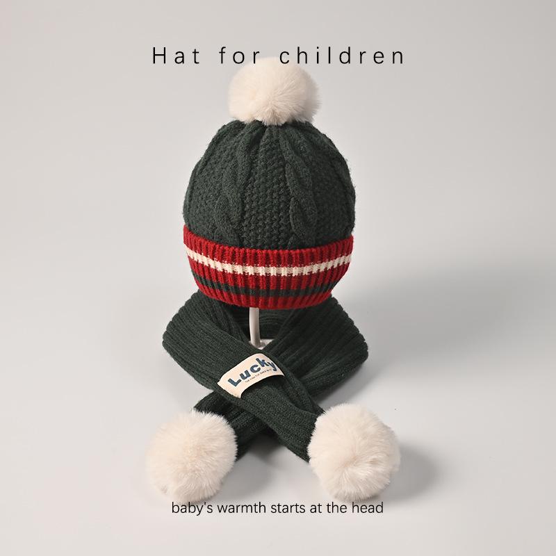 Vánoční dětská čepice, šála a rukavice třídílná dětská sada Zimní kašmírové dětské chlapecké a dívčí nákrčníky pro zahřátí