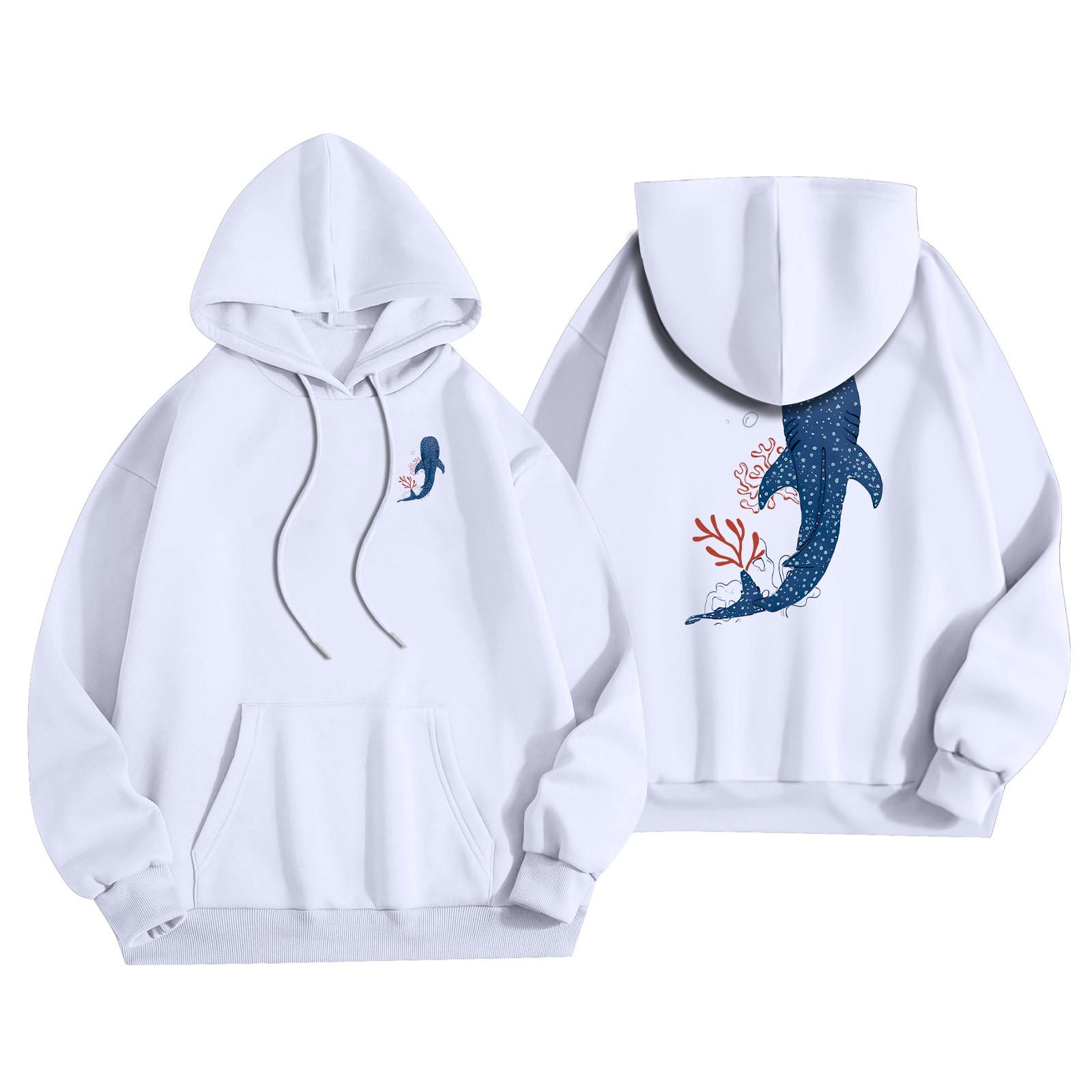 

Женский модный легкий свитер с длинными рукавами и карманами с цветочным принтом XL белый