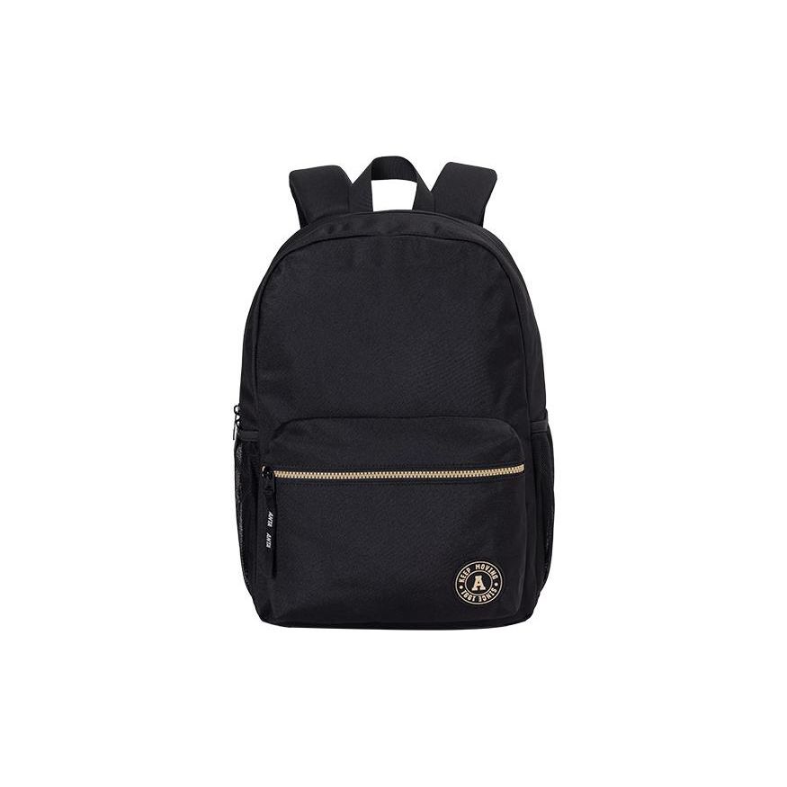 Anta Lifestyle Series Sports Leisure Large Capacity Zipper Fabric Backpack Unisex Backpack Black 192338151-1 One Size