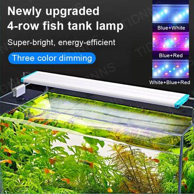 Super Schlanke LED Aquariumbeleuchtung RGB Wasserpflanzenlicht 18-58CM Ausziehbar Wasserdicht Aquarium 90-260V Farbiges Licht