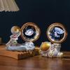 3D Glass Ball Night Light Bedside Lamp Degree Rotating Table for Crafts Kids