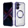 KEYSION Transparent Magnetic Case for OPPO A6x 4G 5G Soft Silicone+PC Heavy Duty Shockproof Phone Back Cover for OPPO A6t 4G 5G