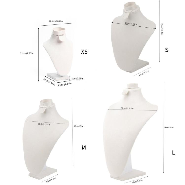 Anspruchsvoller Robuster Flusen Schmuck-Display-Büste Kleiner Halsketten-Display-Ständer mit Verstellbarem Haken für Merchandising