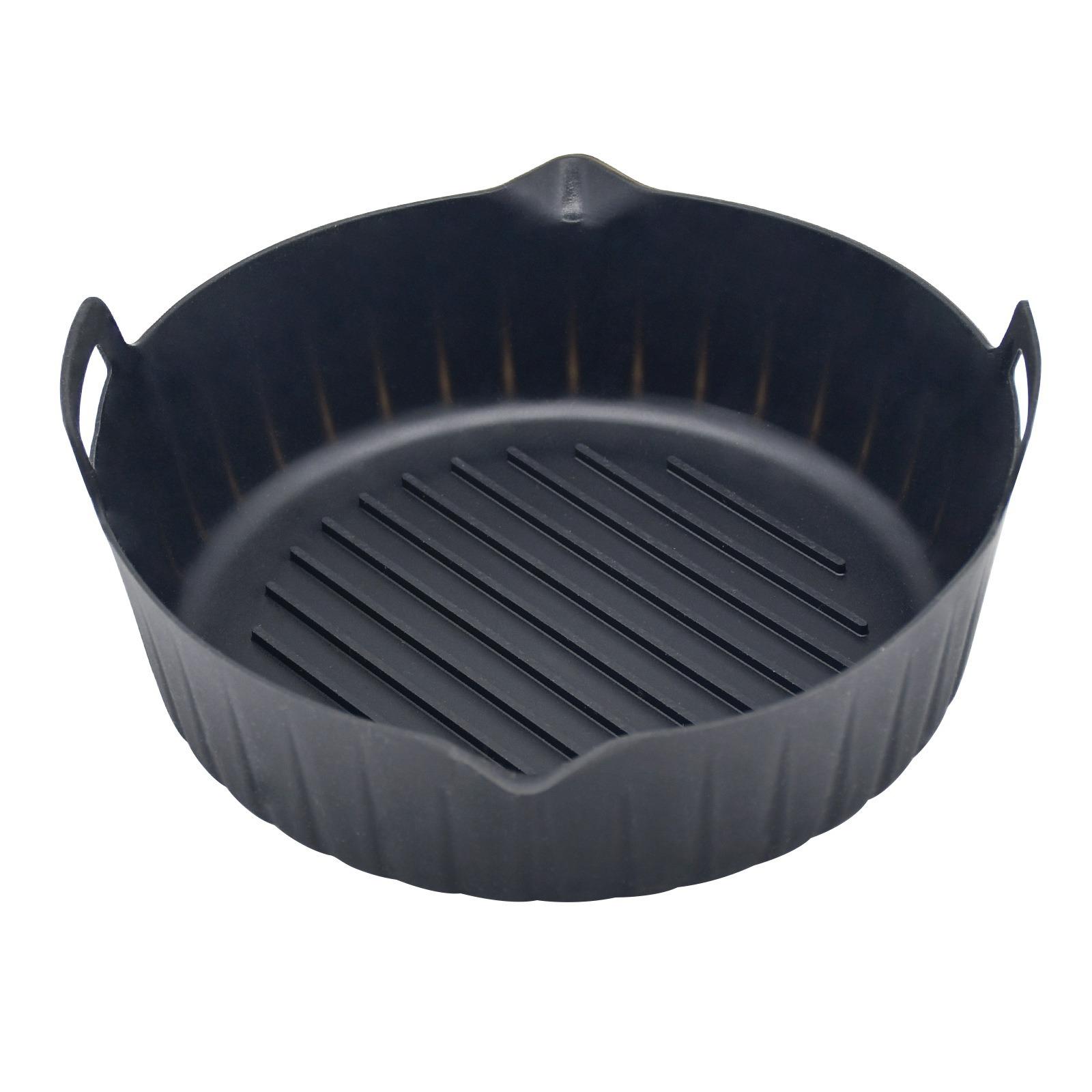 

Утолщенный круглый коврик для фритюрницы, силиконовая форма для выпечки, внутренний вкладыш, многофункциональный теплоизоляционный силиконовый противень 21*21*7.5cm чёрный