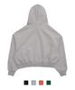Cream Soda Lab Plain All Season Two-Way Crop Zip-Up Hoodie Gray