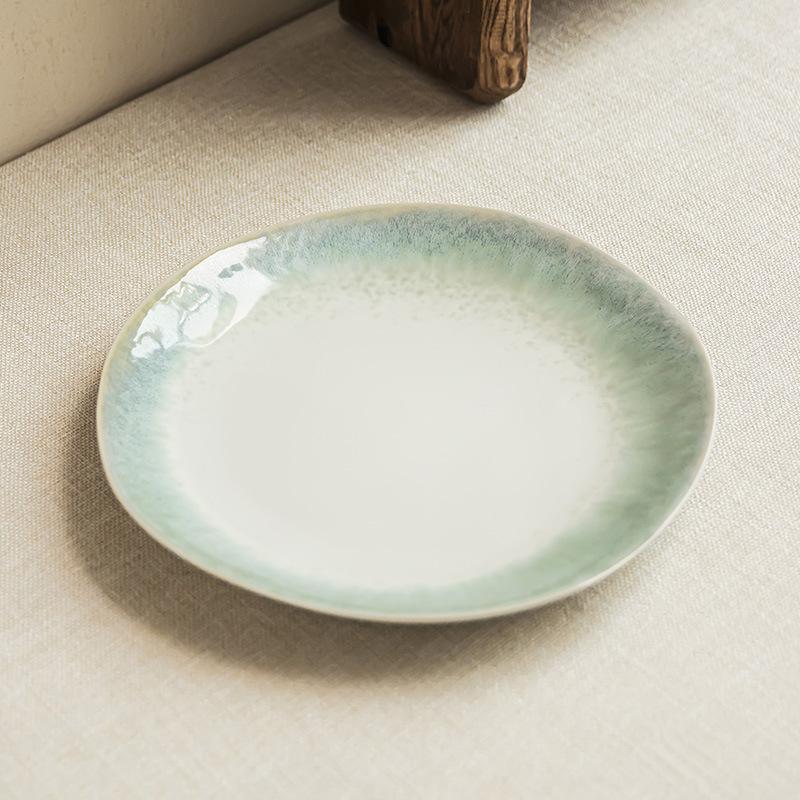 Kiln Change Ceramic Plate Gradually Change Color Light Plate Household Plate Special-Shaped Plate Restaurant High Value Plate