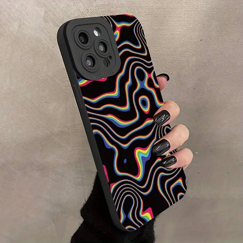 Fluorescent Wavy Matte Soft Phone Case For iPhone 17 16 15 14 13 Pro Max 11 12 13 Pro 16E XR XS X 7 8 Plus SE 2022 Bumper Cover