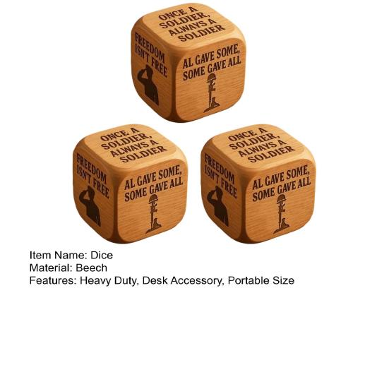 1/2/3Pcs Work Dice Wooden Pray Tribute to Soldiers Dice Six Savage Sayings Goodbye to Work Stress Dice Desk Accessory Coworkers Gag Gifts