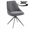 360-degree Swivel Chair Upholstered In Gray Fabric for the Furnitex Living Room