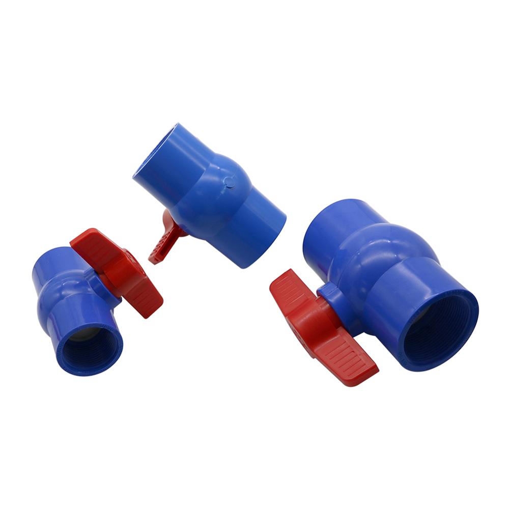 1Pc 1/2"~2" PVC Pipe Socket Ball Valve Aquarium Fish Tank Connectors Fittings Garden Irrigation System Adapter PVC Ball Valve