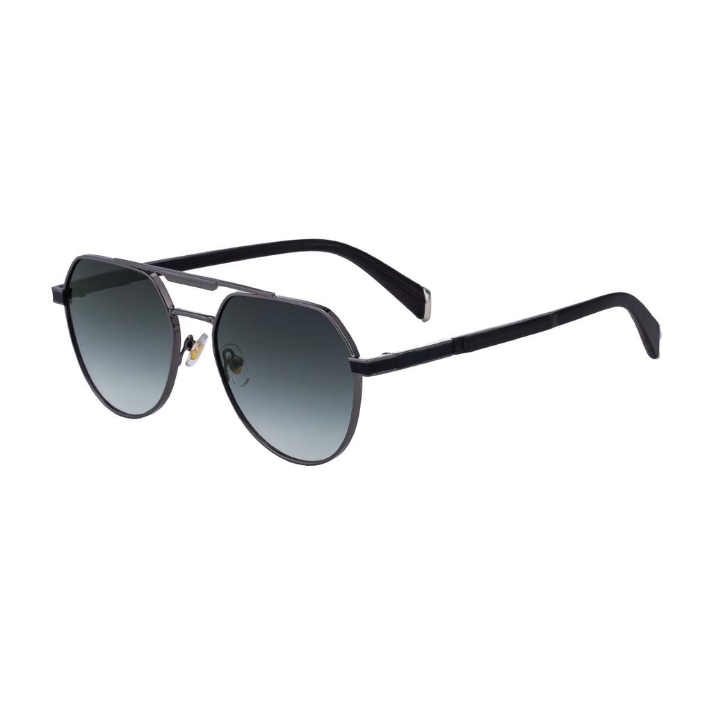 JYL TS Men's Retro Double-Bridge Square - Metal-Temple Sun Shades CY-98371