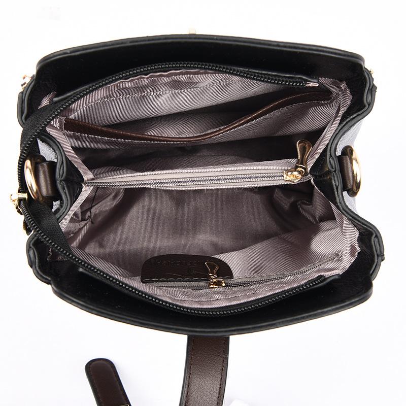 Fashionable Women's Handbag Retro Color Block Lock Small Bucket Crossbody Small Square Bag Casual Women's Shoulder Bag Commuting