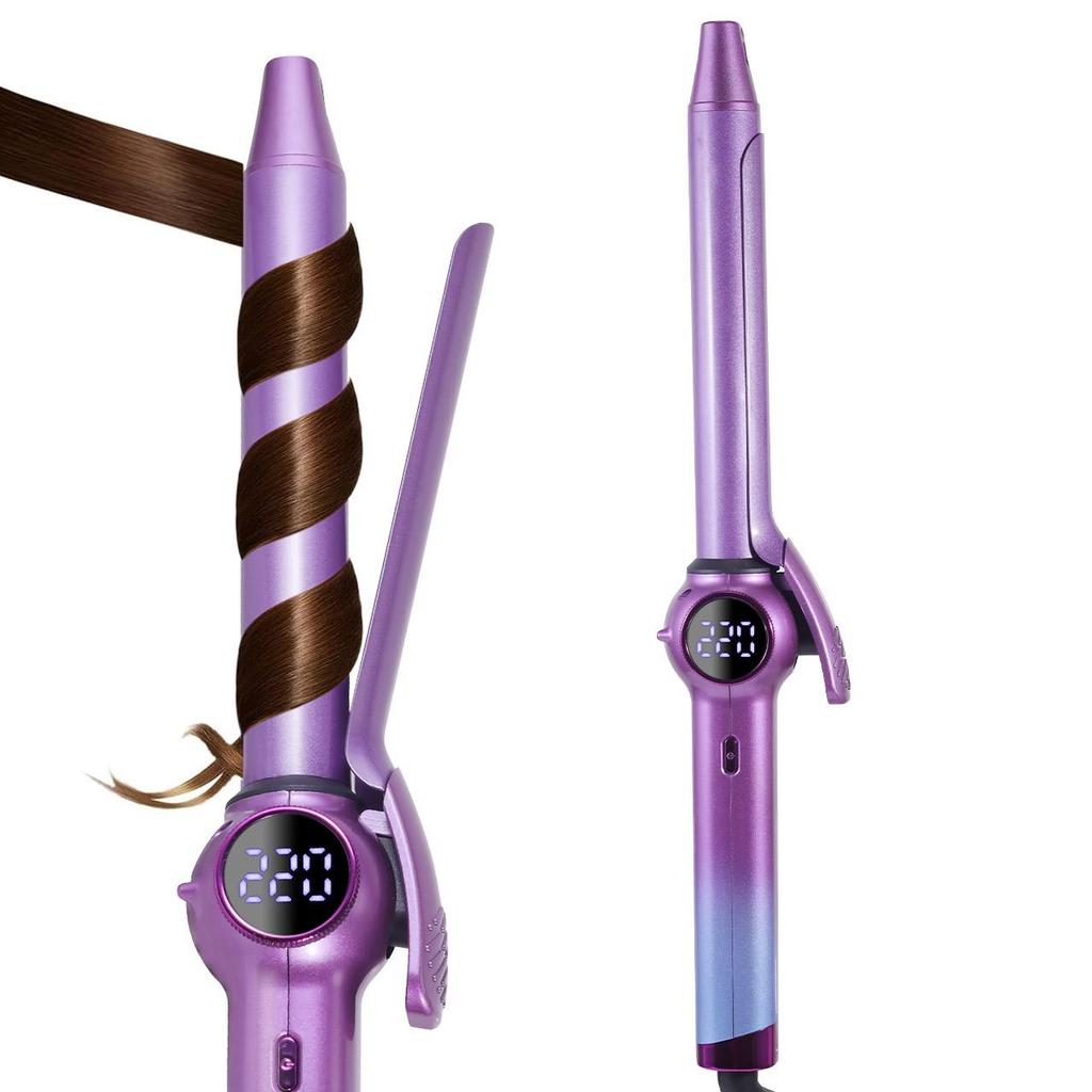 Tourmaline Ceramic Curling Iron with Negative Ions 5s Fast Heat-Up 100-230°C Adjustable Temperature LED Display Hair Curler for Long-Lasting Curls