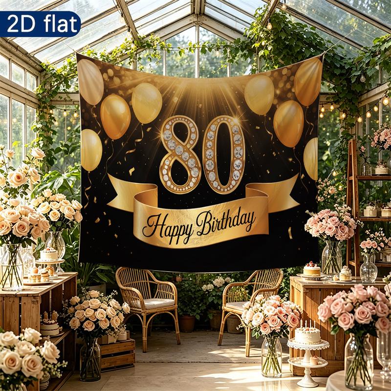 Party Backdrop Birthday Wedding Balloon 80 Photo Booth Background Front Door Decor