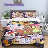 Digimon Adventure Pattern Bedding,Quilt Set Quilt Cover Pillowcase Home Birthday Gift (1 * duvet cover + 2 * pillowcase, without core)