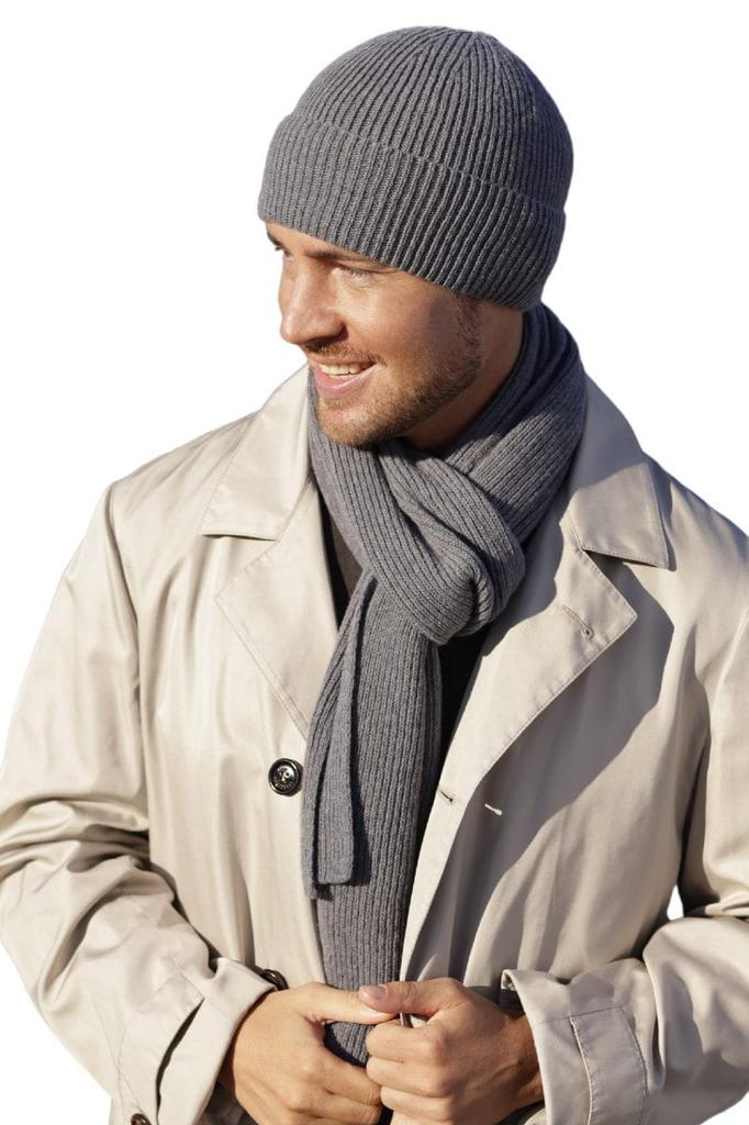Kamea Liam Men' Set (Hat + Scarf), Gray