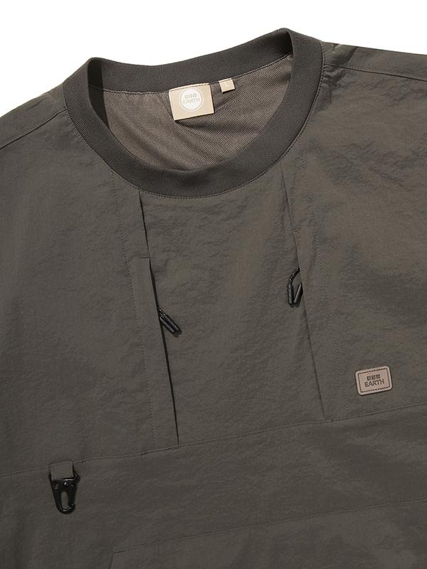 BBC EARTH Utility Woven Round T-Shirt_Khaki