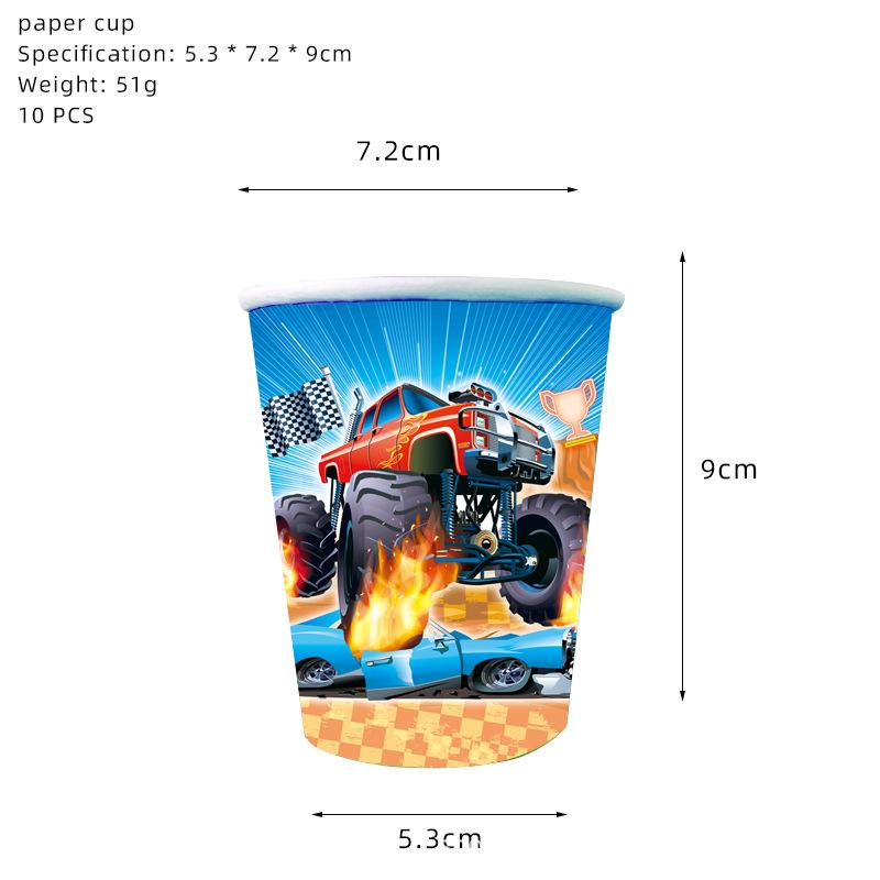 Monster Truck Mottoparty Geschirrset - Teller, Servietten & Dekorationen
