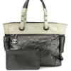 Used Tote Bag Paris Biarritz GM Coated Canvas Silver Silver With Porch