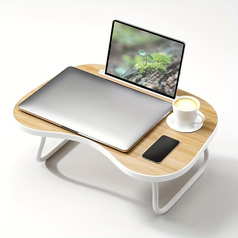 Foldable laptop desk with cup holder, phone stand and portable reading stand for sofa floor and bed Adjustable and sturdy design